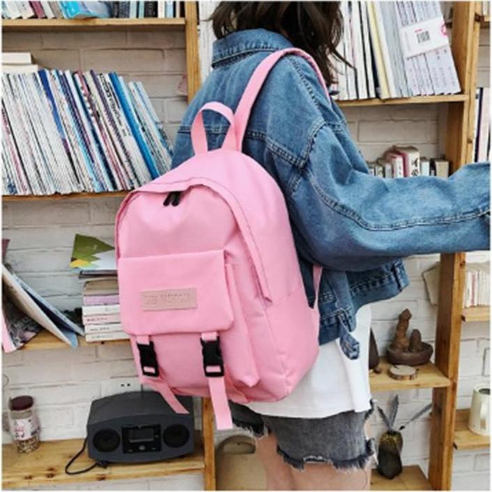 Balo Cặp Sách Diea Đi Học Thời Trang Nam Nữ Vải Canvas Cao Cấp-Màu Hồng