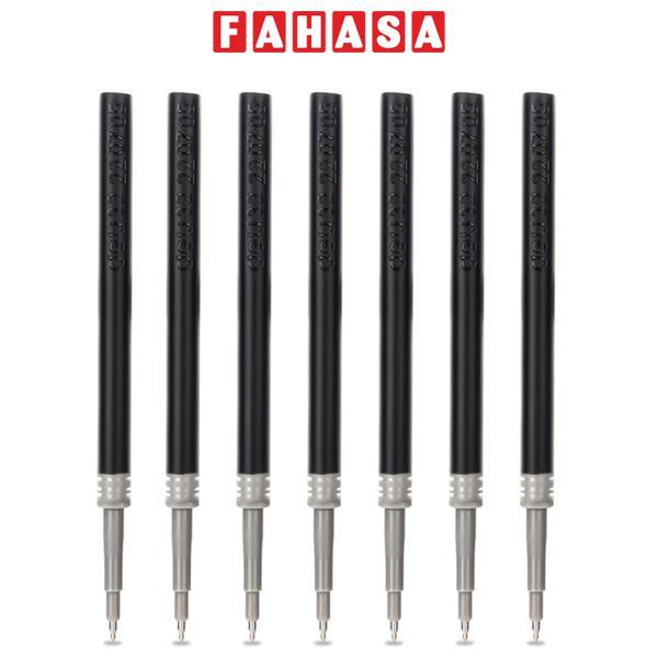 Combo 7 Ruột Bút Gel Đầu Ngòi ST 0.5 mm - Deli A5066 - Mực Đen