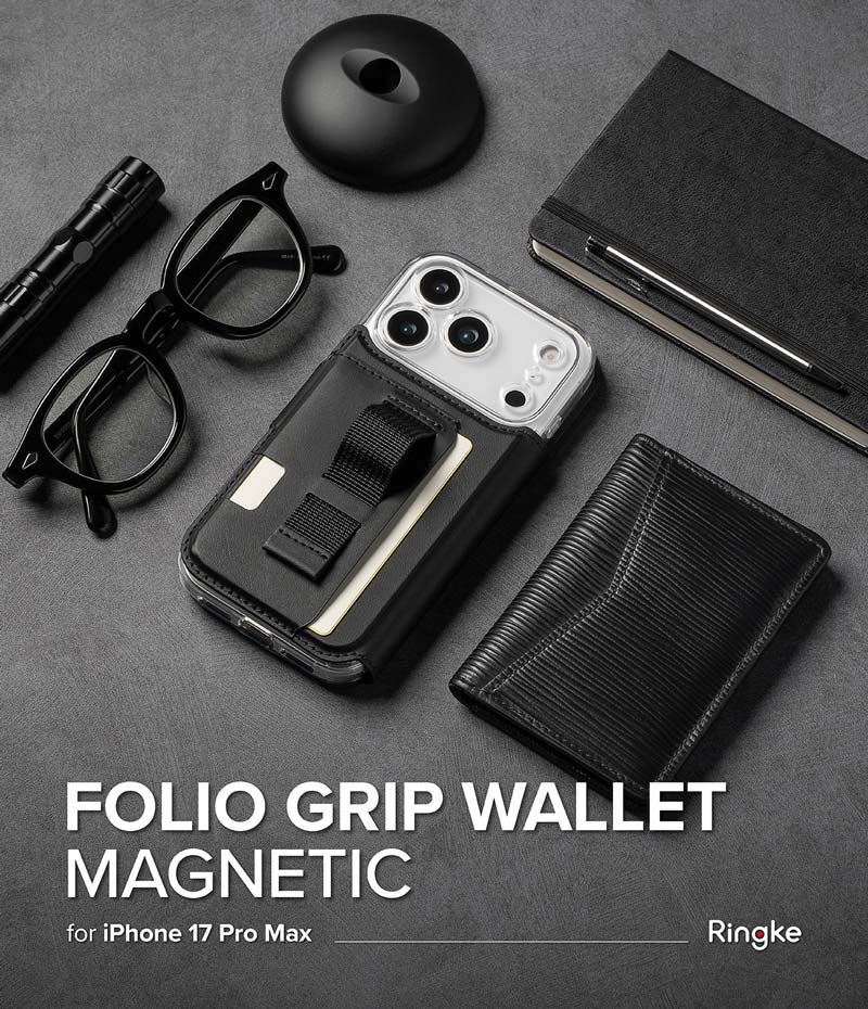 Ví từ tính RINGKE Folio Grip Wallet Magnetic cho iPhone 17 Pro Max - Hàng Chính Hãng