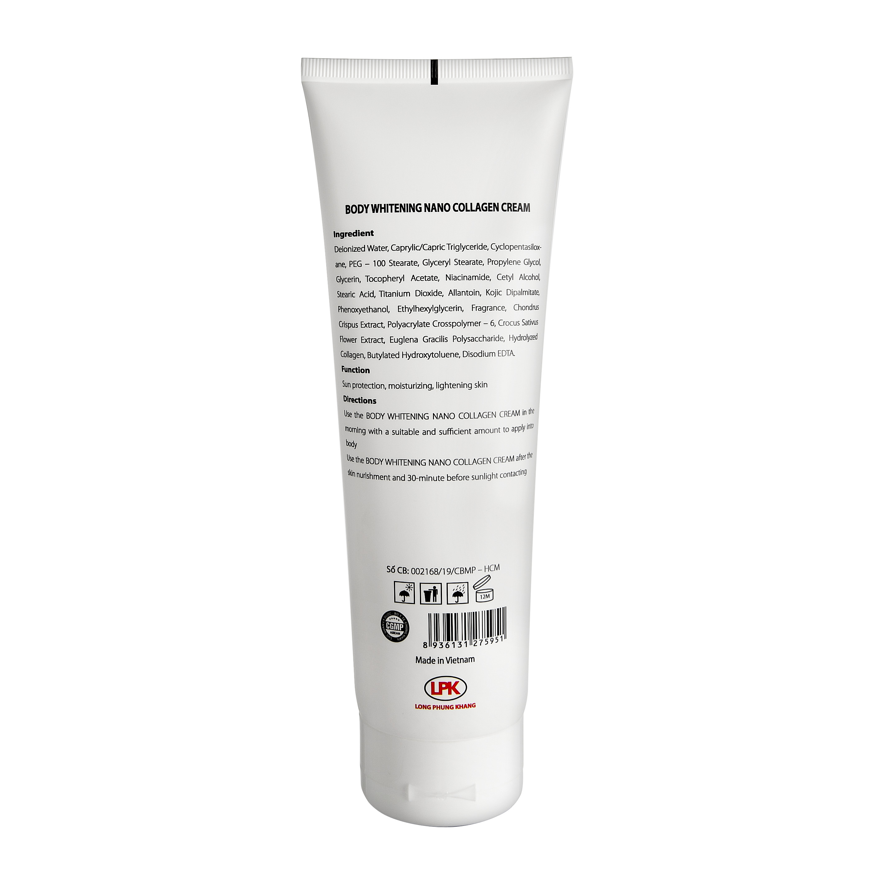 Bộ sản phẩm mini [phiên bản giới hạn] 3 tuyp Kem dưỡng trắng da body có chống nắng LALAYA Body Whitening Nano Collagen Cream LLY04T