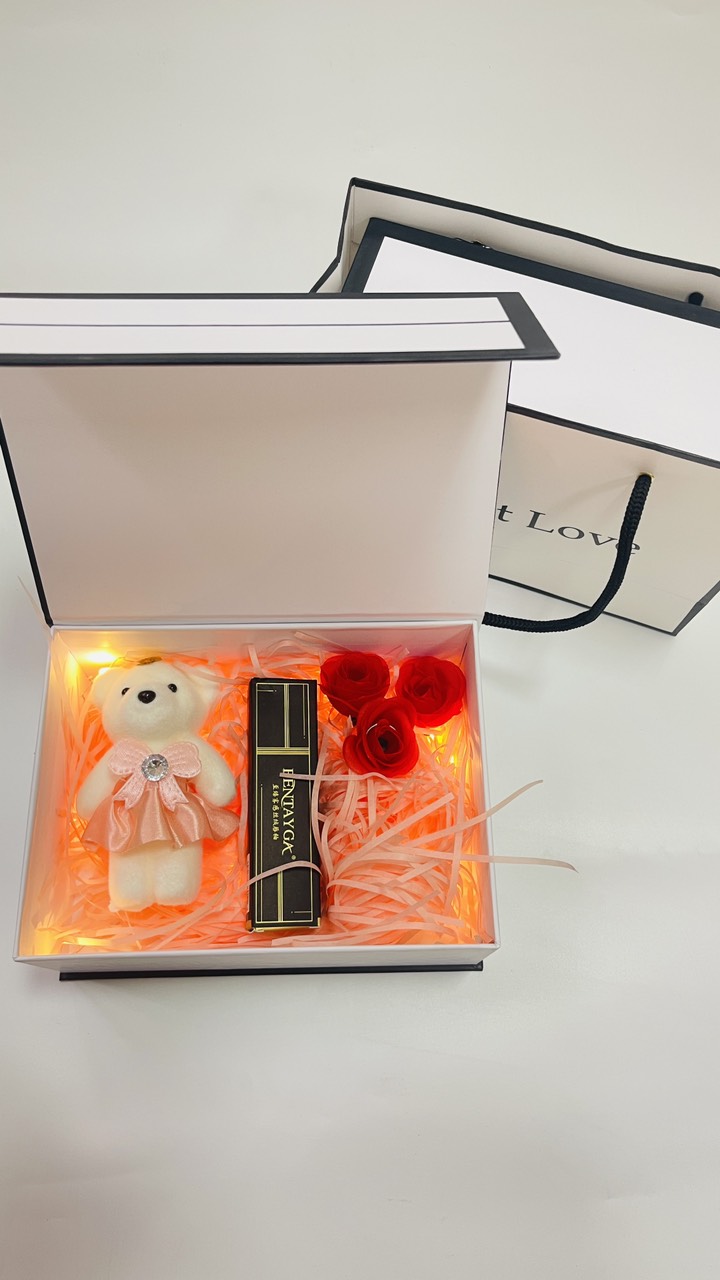 Combo hộp quà tặng người yêu, tặng bạn thân, valentine, quà tặng bạn gái lãng mạn kèm son và phụ kiện