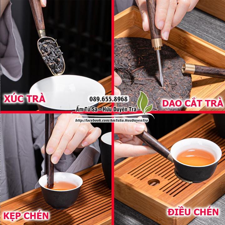 Bộ dụng cụ trà đạo 6 món - BÀY BÀN TRÀ - ĐỒ CHƠI TRÀ ĐẠO phù hợp cùng ấm tử sa nghi hưng cao cấp