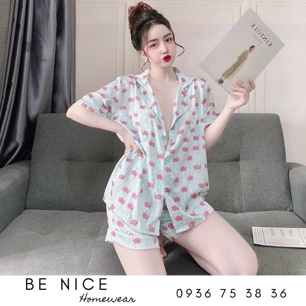 Set pijama lụa mặc nhà họa tiết mới lạ, Be Nice Homewear