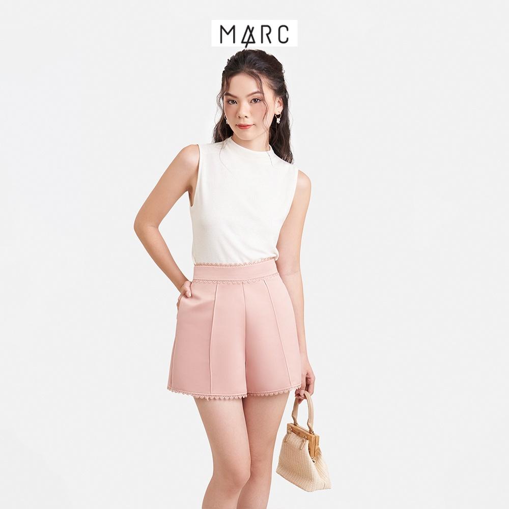 Quần short nữ MARC FASHION dằn li trước lưng liền viền ren 2 túi TRNT112722