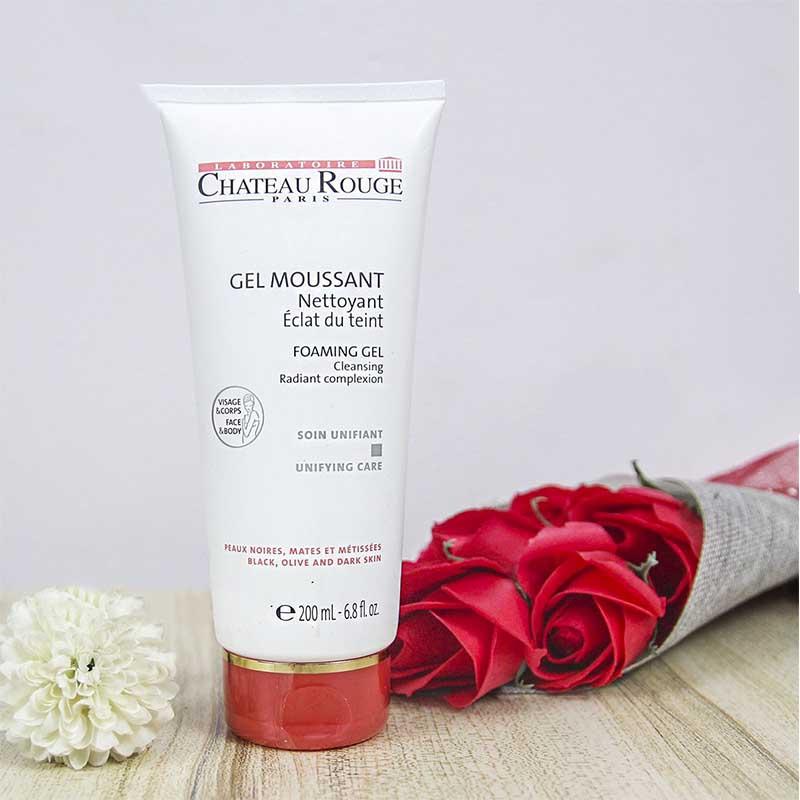 Sữa Rửa Mặt Và Sữa Tắm Trắng Da CHATEAU ROUGE Gel Moussant 200ml + Tặng Kèm 1 Lưới Rửa Mặt Tạo Bọt