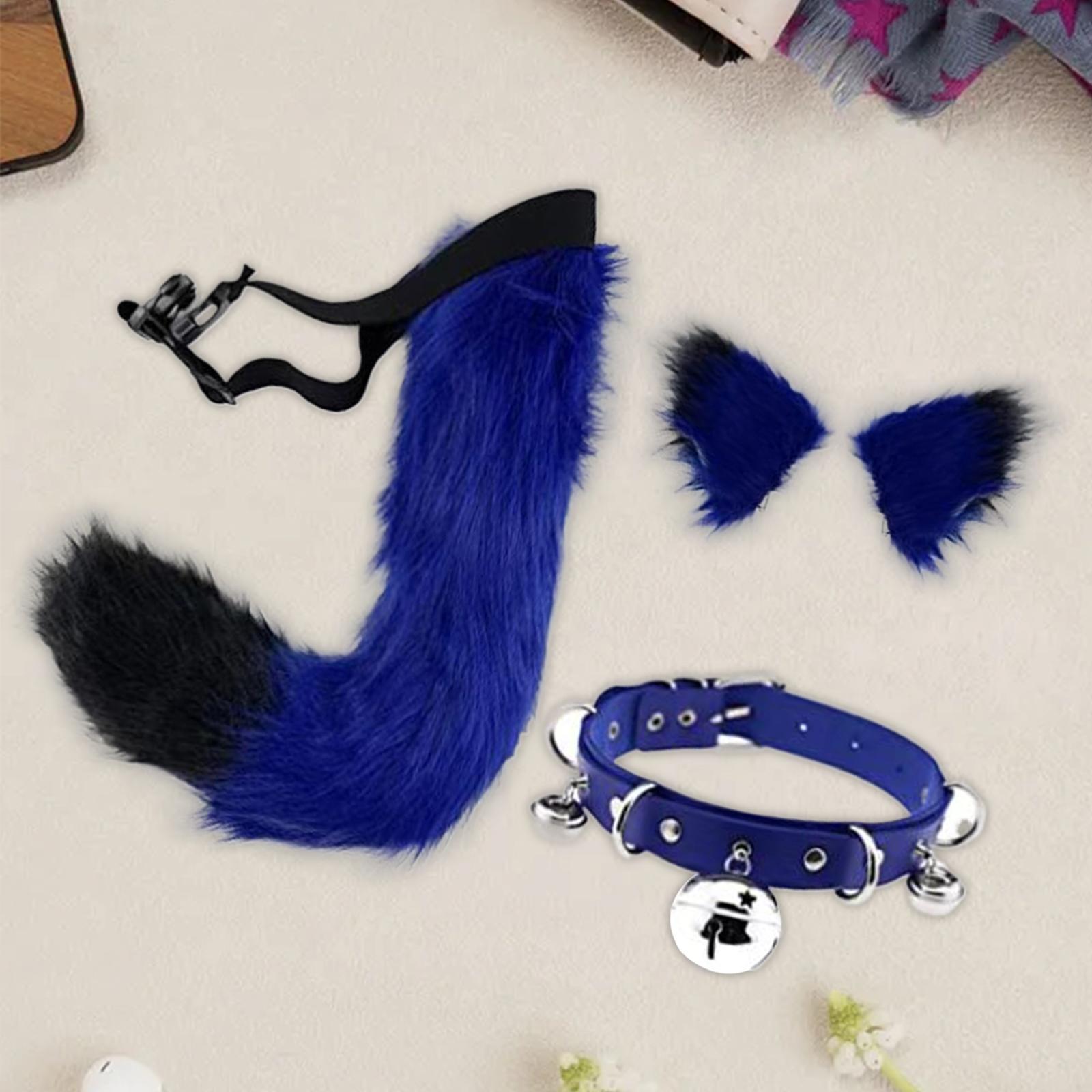 Faux  Ears and Tail Set Cosplay Costume Headpiece Plush for Stage Shows