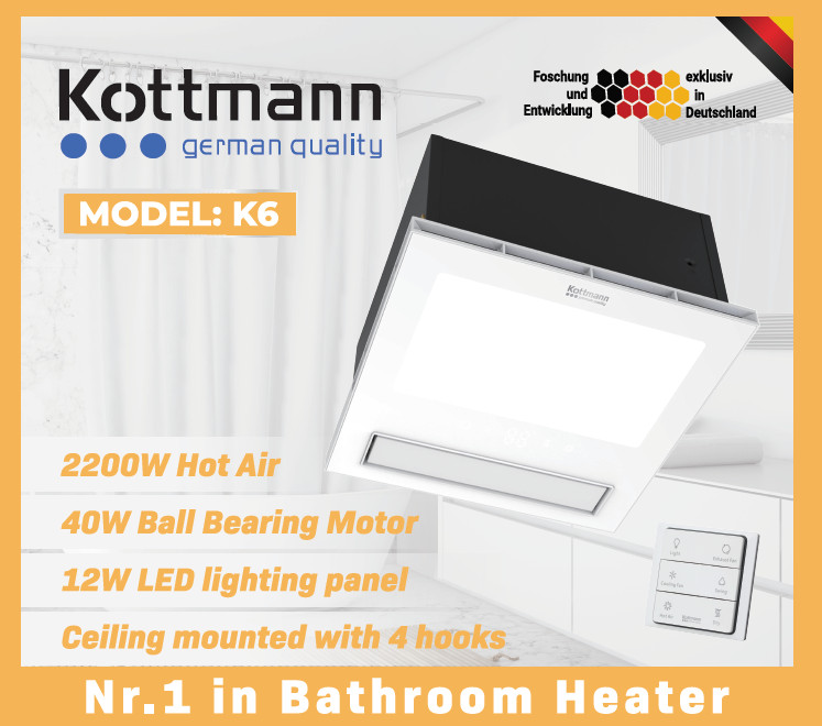 Quạt sưởi Âm Trần Đa Năng Kottmann-K6 Hàng chính hãng