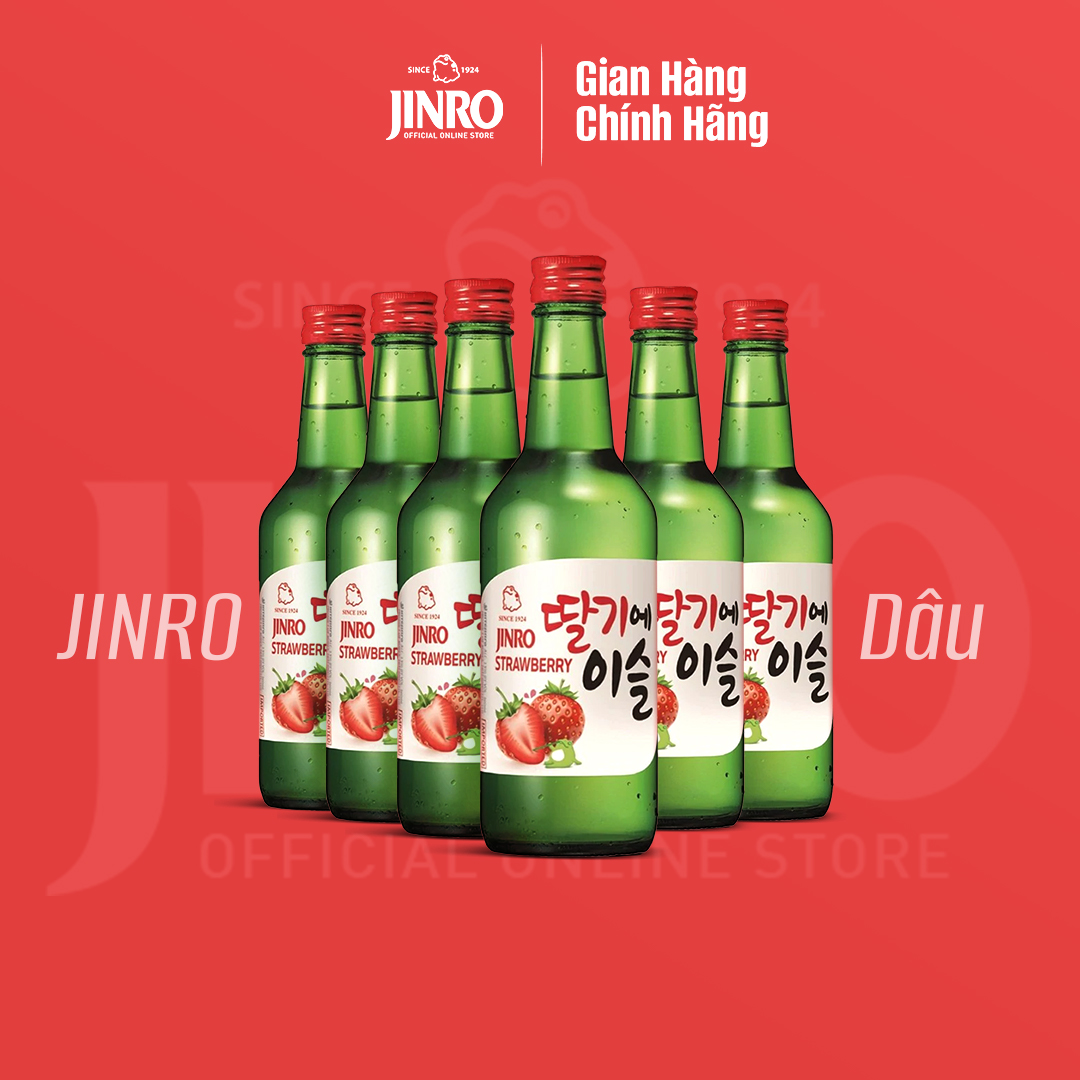 [CHÍNH HÃNG] Soju Hàn Quốc JINRO VỊ DÂU 360ml - Combo 6 chai