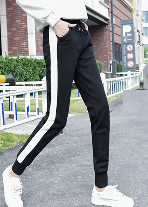 Quần thun jogger nữ phối 1 sọc HILO-QN01