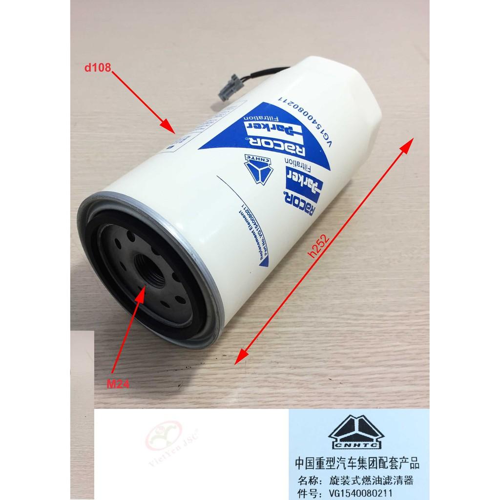 Cặp lọc nhiên liệu xe tải, xe ben Howo A7, lọc thô VG1540080211/CX1016, lọc tinh CX1023