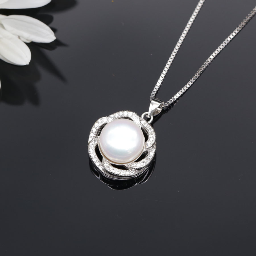 Dây Chuyền Ngọc Trai Nữ - Vòng Cổ Bạc Ngọc Trai Thật M1204 Bảo Ngọc Jewelry (Ngọc trai nước ngọt tự nhiên, Bạc s925 tinh khiết, 3 màu sắc)