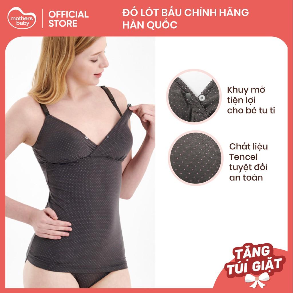 Áo Ngủ Bầu Sau Sinh,Thiết Kế Khuy Mở Cho Bé Tuti Chất Liệu Tencel Thương Hiệu Mothersbaby Hàn Quốc