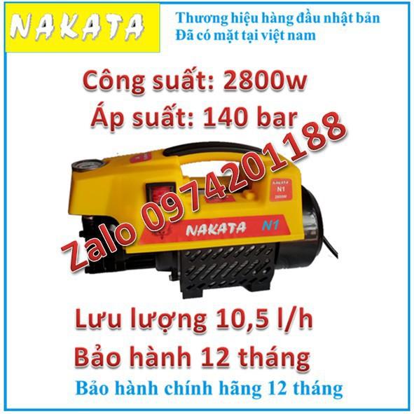 Máy rửa xe NAKATA N1 2800w, hàng công ty - tặng bình