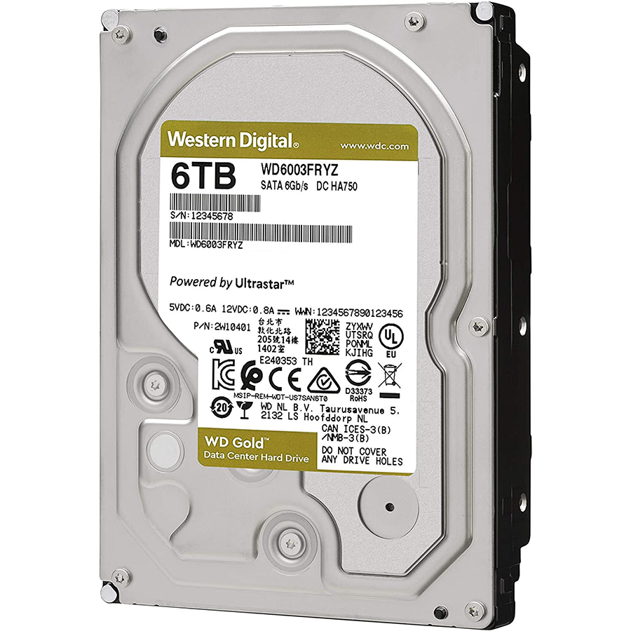 Ổ Cứng Desktop WD HDD Gold 6TB WD6003FRYZ - Hàng Chính Hãng