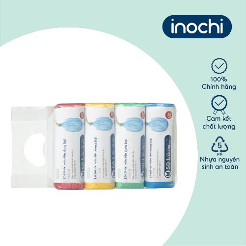 Lô túi rác màu tiện dụng Inochi - Soji 4 x 50L có quai cầm