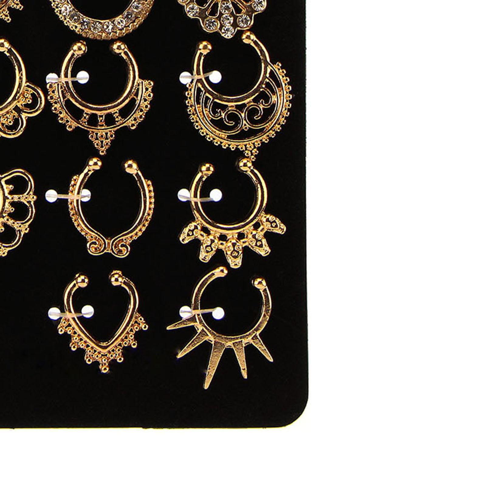 C Shape Nose Rings Nose Piercing Jewelry Septum Hanger Clip for Gold