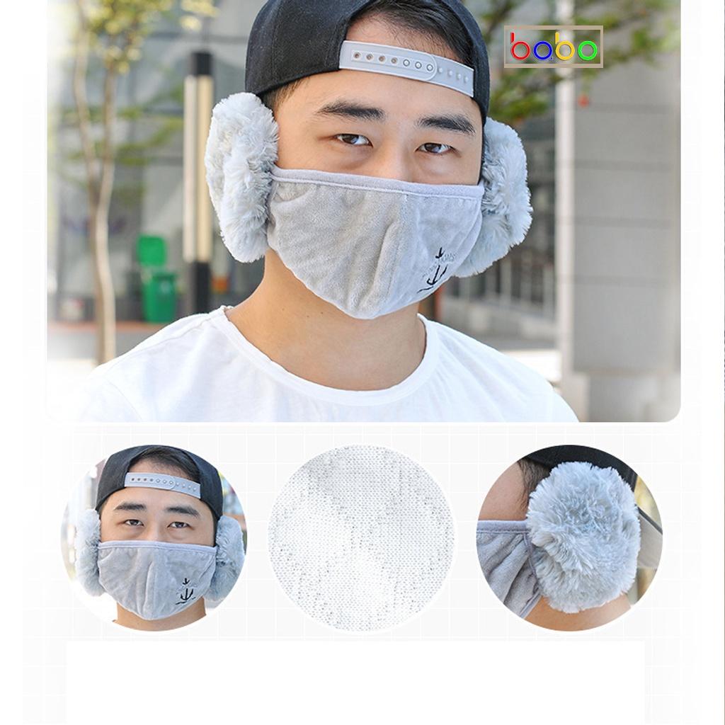 Khẩu Trang mặt nạ ấm bịt tai mùa đông dành cho người lớn có che tai vải chống bụi có thể giặt được babo (TC15)