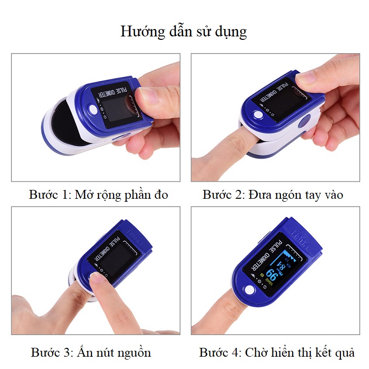 Thiết bị đo nồng độ oxy trong máu và đo nhịp tim - Loại cầm tay cho kết quả đo nhanh và có độ chính xác cao