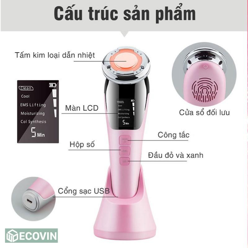 Máy Massage Mặt ION Nóng Lạnh Cầm Tay, Mát Xa Nâng Cơ Mặt, Đẩy Dưỡng Chất