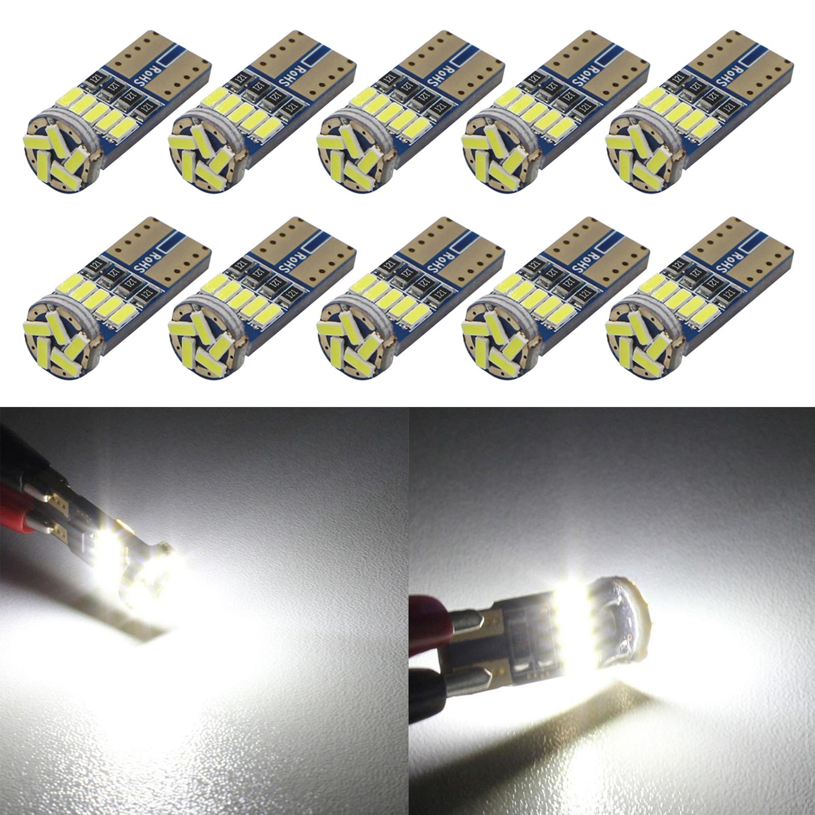 10x Car Interior Dome Light Bulbs LED Low Power Consumption Easy to Install