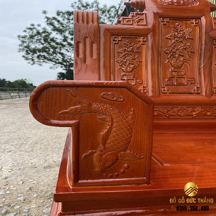 Bàn ghế âu á chương cuốn thư gỗ sồi