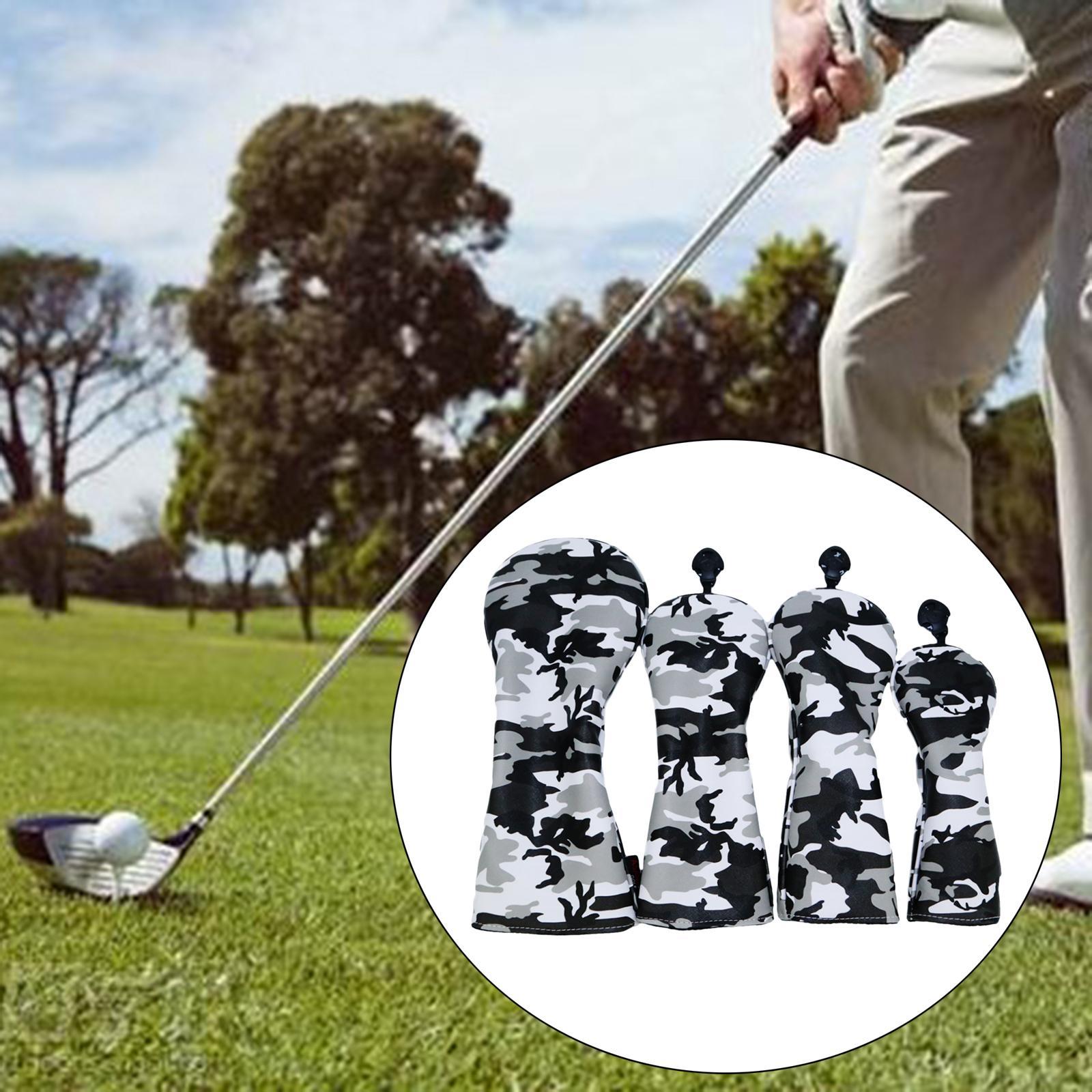 Golf Wood Headcover Set Driver Fairway Club Head Covers 4PCS 3 5 UT