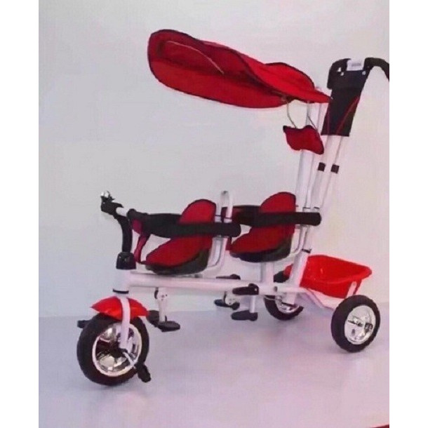 XE ĐẨY ĐÔI CHO BÉ CAO CẤP 2019 - Có mái che, bảo hiểm, để chân, giỏ đồ - xdd011