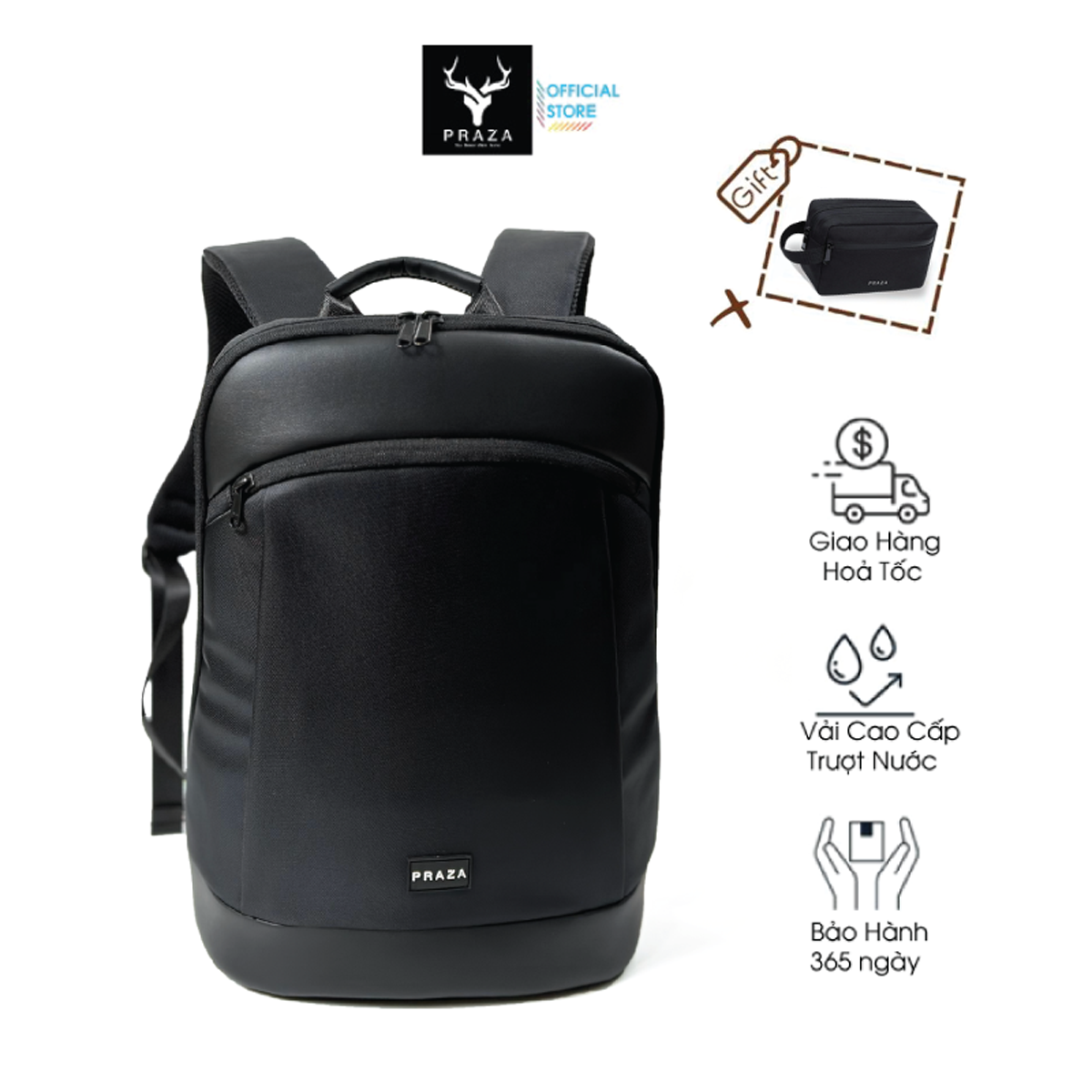 Balo Laptop Premium Siêu Mỏng Nhẹ Đựng Vừa Laptop 16inch PRAZA + - BLK204