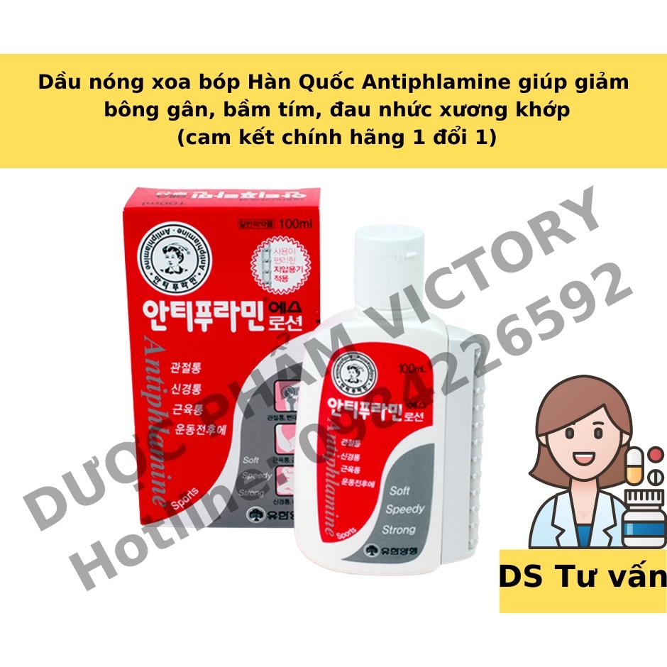 Dầu nóng xoa bóp Hàn Quốc Antiphlamine giảm triệu chứng bông gân, bầm tím, đau nhức xương khớp với mùi thơm dễ chịu100ml