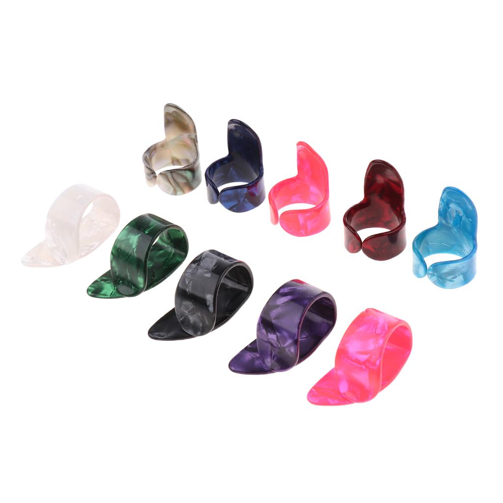 Sunnimix 1 Gói Đàn Guitar Ngón Tay Ngón Tay Cái Ghita Cổ Điển Móng Celluloid