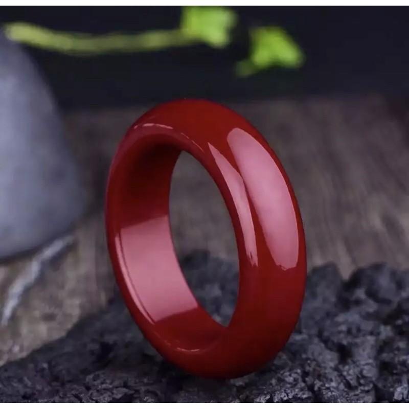 Vòng tay bản đũa, màu đỏ huyết, ni 54