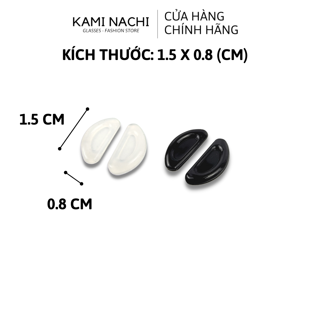 Bộ 2 miếng đệm mũi silicon có mặt dán keo cho mắt kính KAMI NACHI