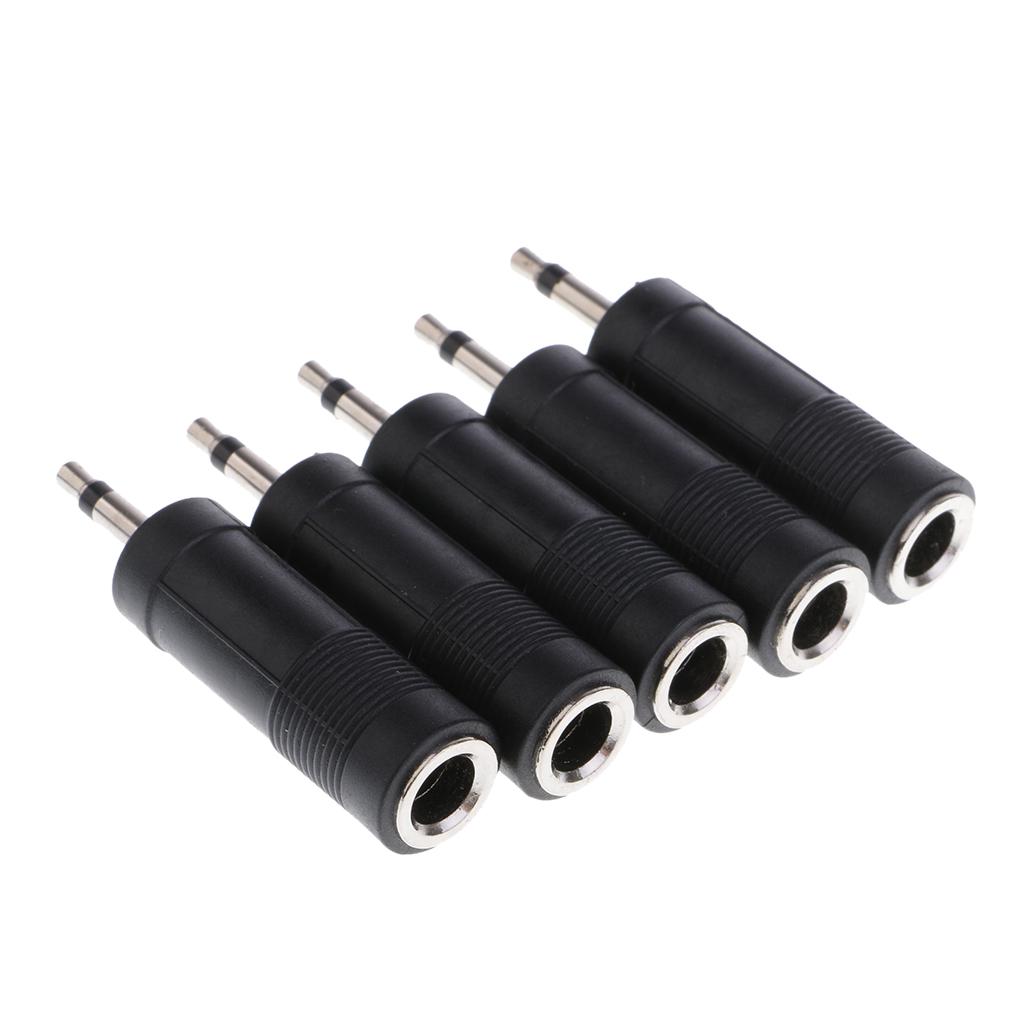 3.5 Mm 1/8 Nam Cắm Đơn 6.35 Mm 1/4 Nữ Jack Chuyển Đổi Âm Thanh 5 Cái/bộ