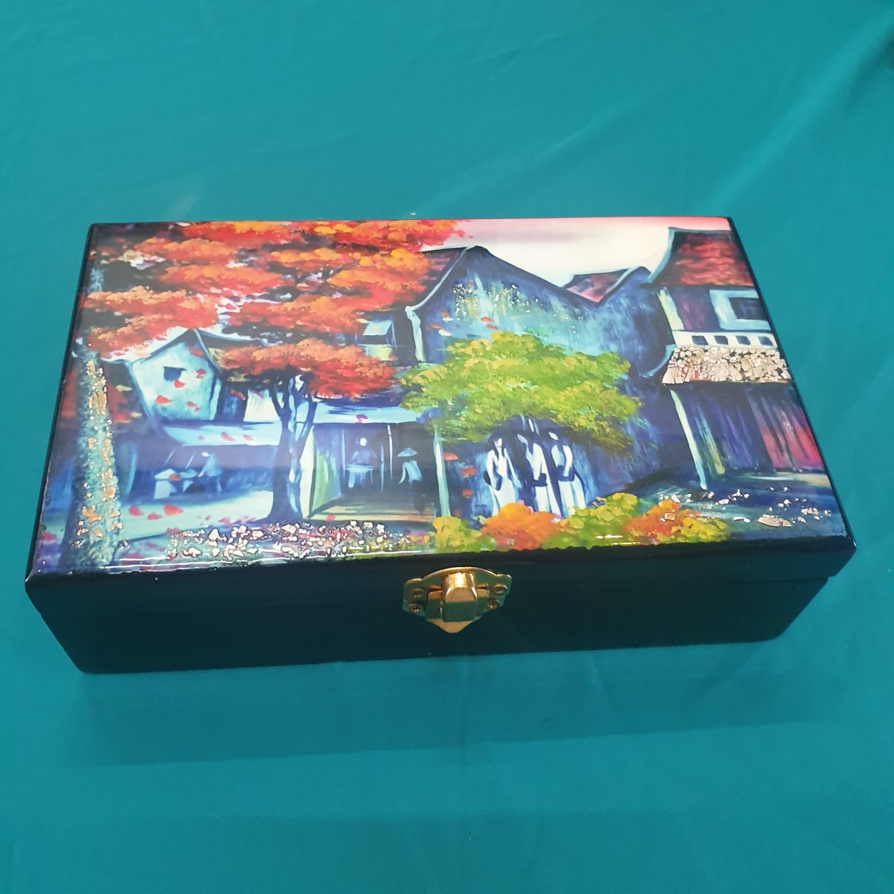 Hộp nữ trang Sơn Mài Cao Cấp 12x20x6 cm đựng đồ trang sức, vật dụng nhỏ xinh, trang trí, quà tặng ý nghĩa