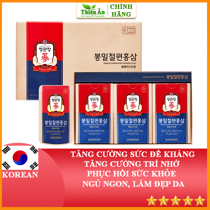 Hồng Sâm Cắt Lát Tẩm Mật Ong KGC 120g (6 gói x 20g)