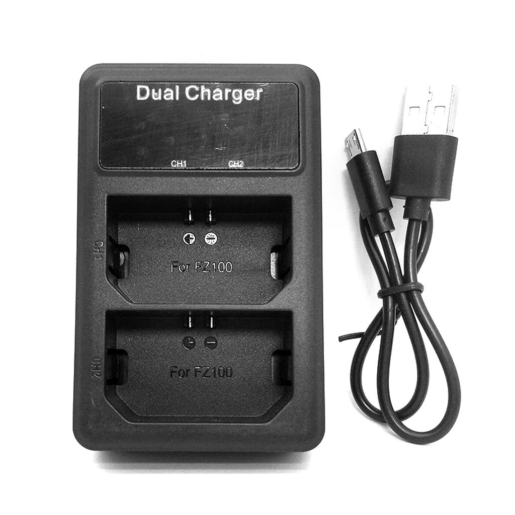 LCD Display Battery Charger Charging Stand with USB Port for  NP-FZ100