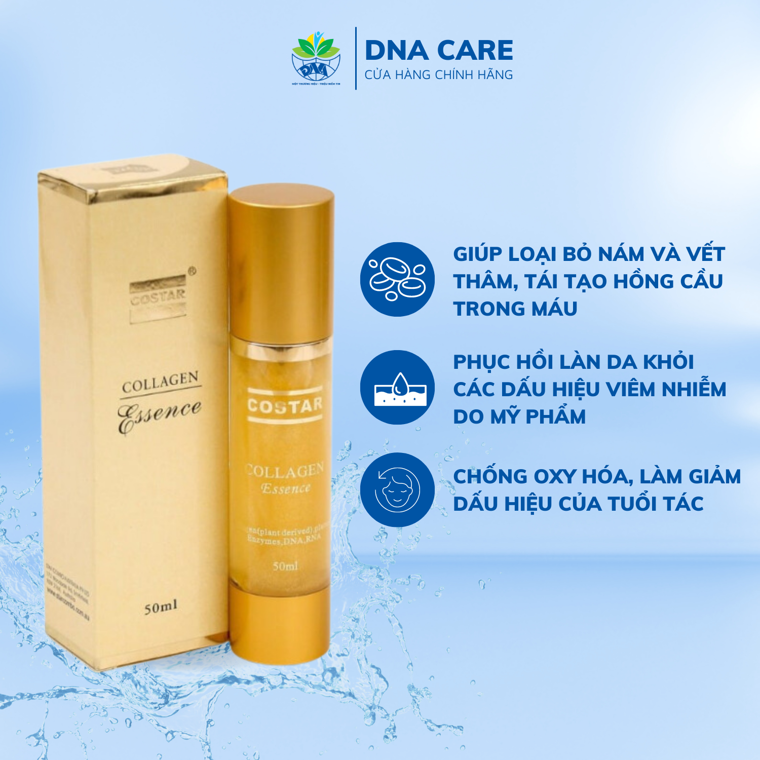 Tinh chất vàng Costar Collagen Essence chai 50ml