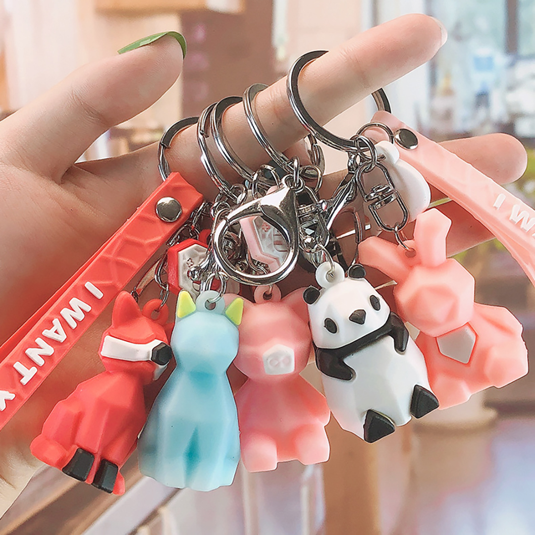 Móc khóa xe máy ô tô hình thú dễ thương sáng tạo I WANT YOU móc treo balo cute
