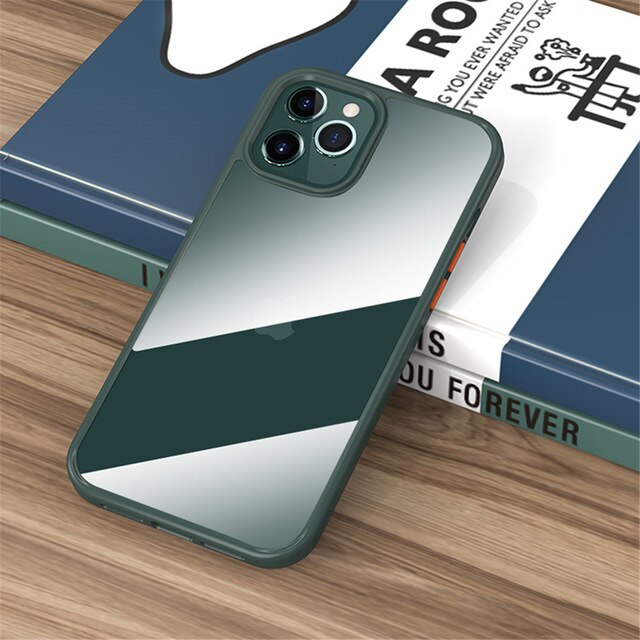 Ốp lưng trong suốt cho iPhone 12 Pro trang bị viền silicon chống sốc bảo vệ 720 độ Hiệu Rock Guard Pro  - Hàng nhập khẩu