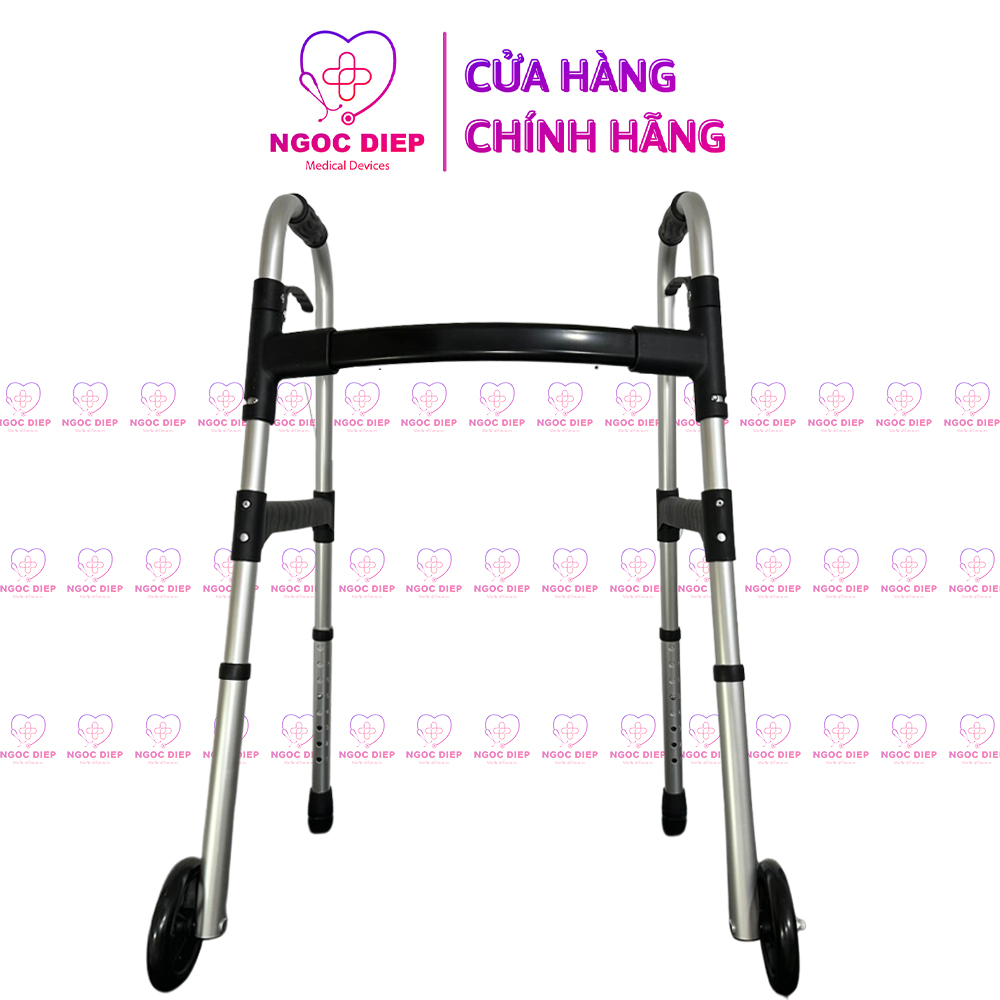 Khung hợp kim cao cấp bánh xe to tích hợp 2 phanh chốt tự động OROMI FBL835222 - Có thể gấp gọn