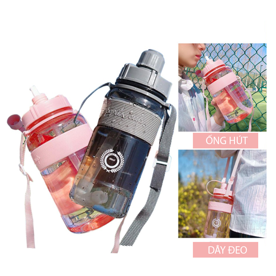 Bình đựng nước thể thao 1000ml, trắng Livingon CH-WTB-1000-WH
