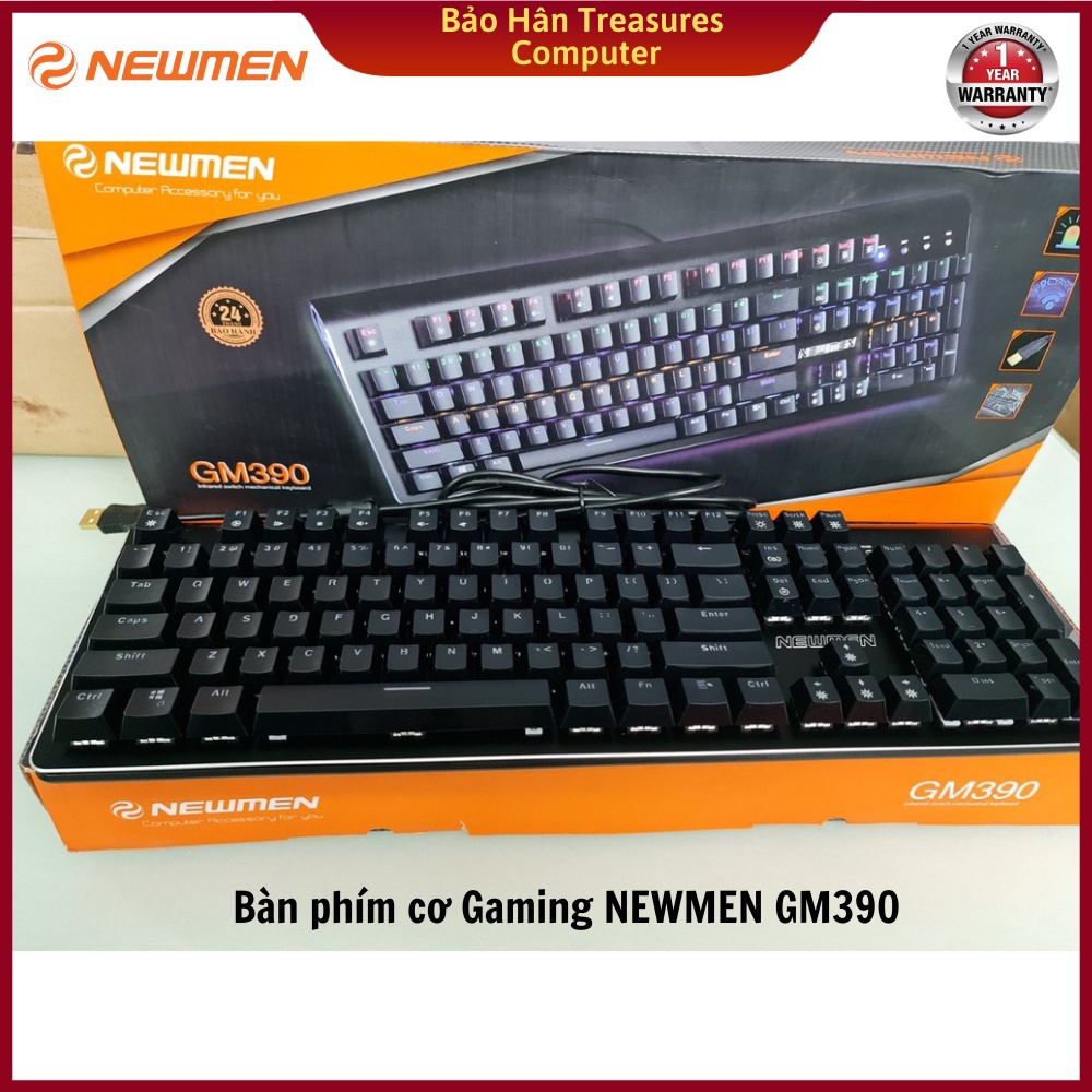 Bàn phím cơ Newmen GM390 ( Blue Swicth/Led RGB/màu đen) - Hàng Chính Hãng