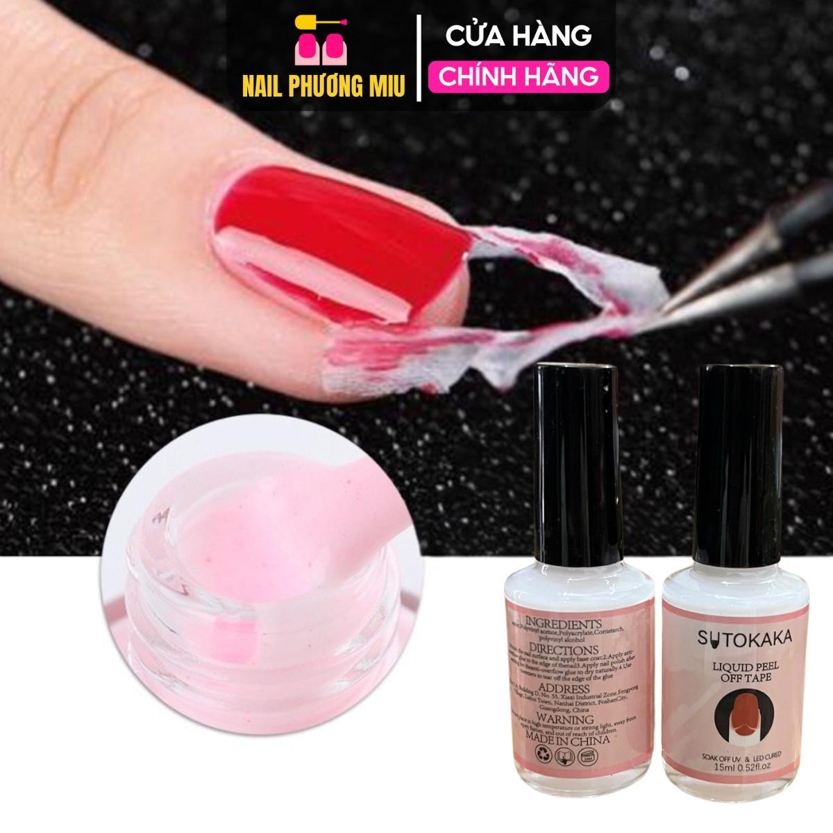 Sơn Chống Lem Viền Móng SUTOKAKA 15ml Cao Cấp, Chai Keo Lột Viền Chống Lem Sơn Móng Tay - Nail Phương Miu Nữ Women