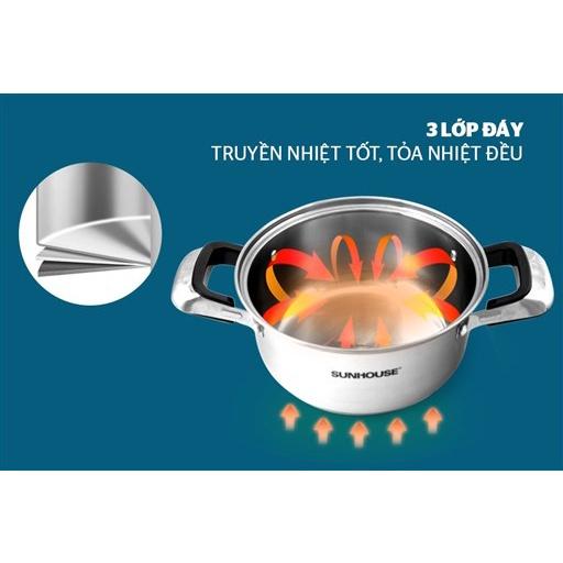 BỘ NỒI INOX 3 ĐÁY SH333