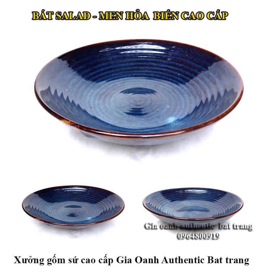 Bát đĩa ăn salad - men xanh hỏa biến - chuyên nhà hàng khách sạn cao cấp