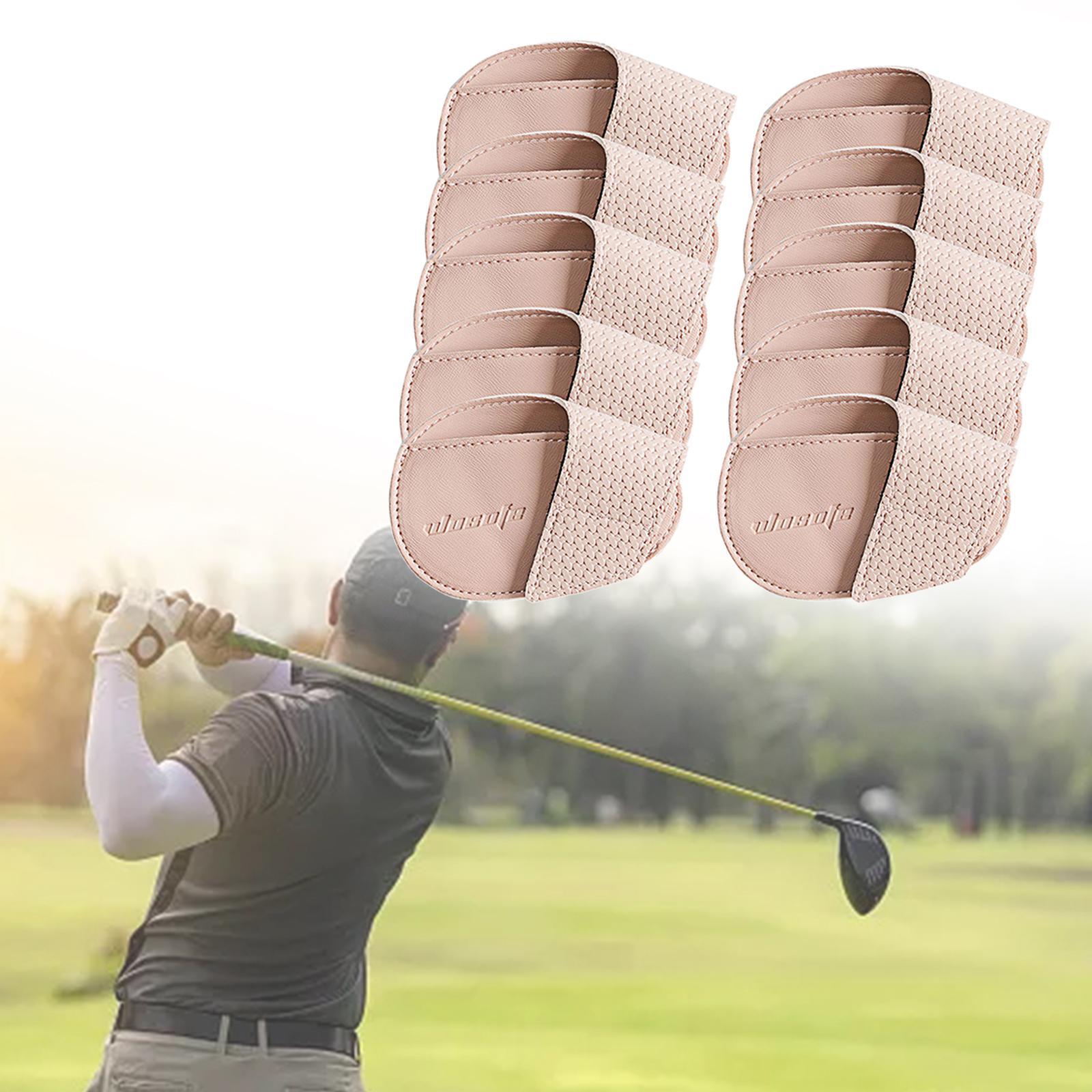 Golf Iron Head Covers Set Practical Protector PU Portable Durable Golf Head Covers for Golf Playing Travel Sportsman Outdoor Activities