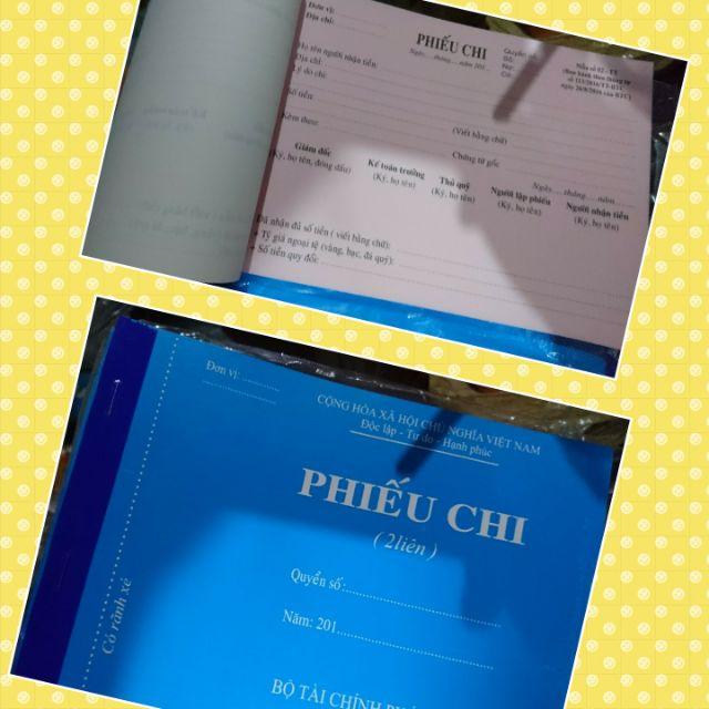 Phiếu thu , phiếu chi 2 liên sét