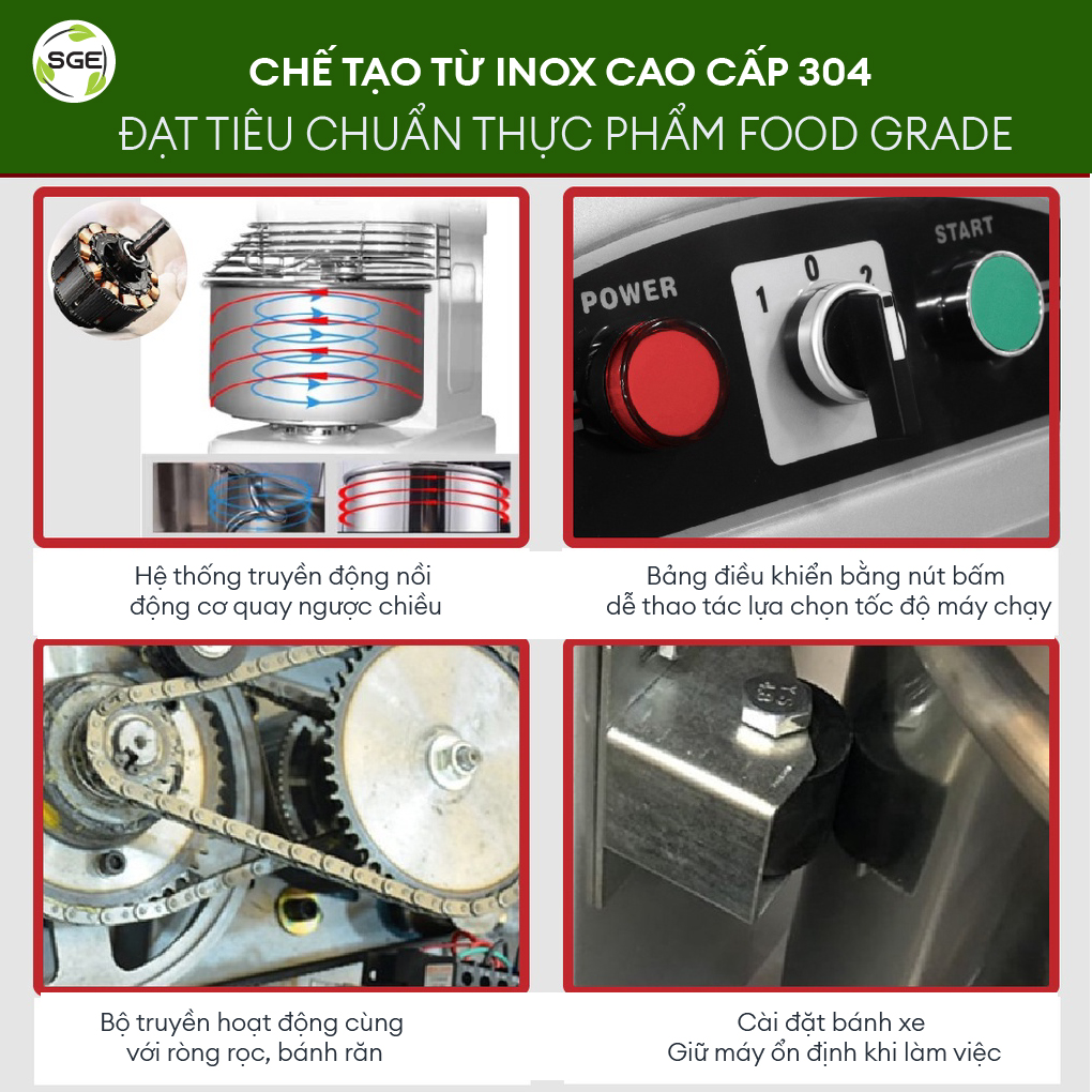 Máy Trộn Thực Phẩm Công Suất Cao DK30 . Cực Kì Mạnh Mẽ, Trang Bị Motor Công Suất Cao, Trộn Mọi Thực Phẩm. Hàng Nhập Khẩu Chính Hãng SGE Thailand