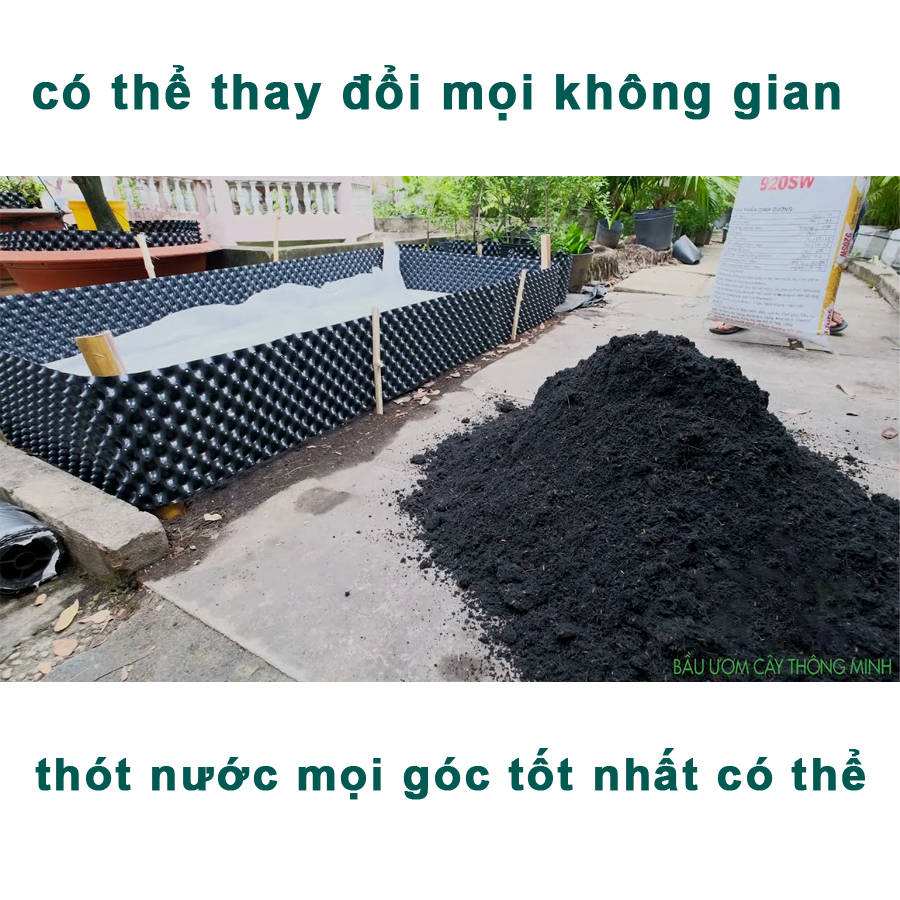 5 MÉT Bầu ươm cây V6 CAO 60CM dày 6mm, cắt theo mét dài khách đặt, tặng ốc vít-77903