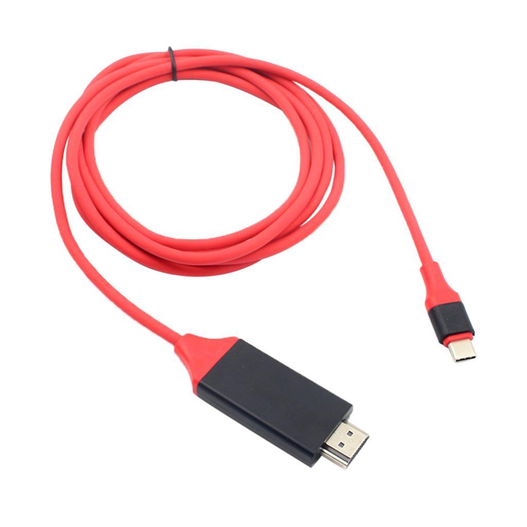 USB-C USB 3.1 Type C to  4K Adapter Cable for Phone Laptop 2 Meters Red